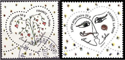 2008年 法国邮局发行情人节邮票 5欧