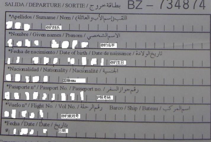 短期签证的用大写字母按照护照和返程机票填写。来西班牙换居留的都不用填！ ... ... ... ... ... ...